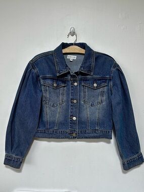 Cello Dark Blue Denim Cropped Jacket